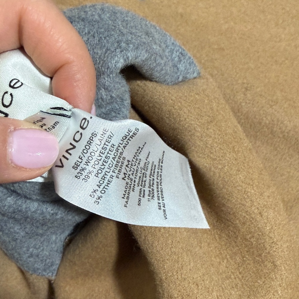 Vince Reversible Gray Camel Open Front Coat M - Picture 4 of 4